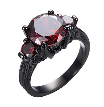 vlove hot sale 925 sterling silver garnet engagement rings black gold filled fashion rings wholesale - Garnet Wedding Rings vlove hot sale 925 sterling silver garnet engagement rings black gold filled fashion rings wholesale - Garnet Wedding Rings
