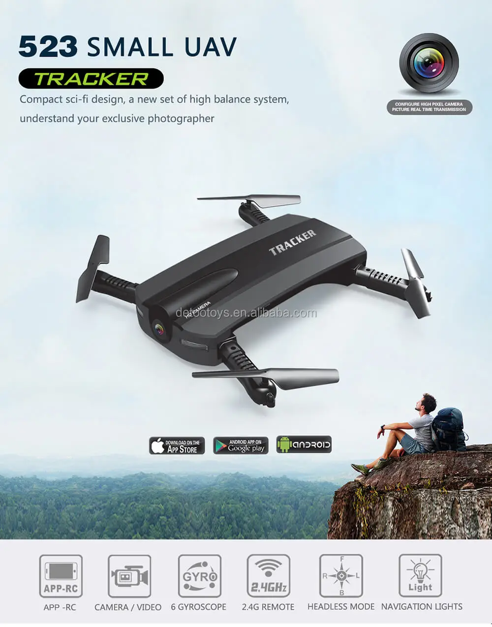 FPV Foldable Helicopter Mini Selfie Drone TY6 Pocket RC Camera Drone 2.4G 4CH 
