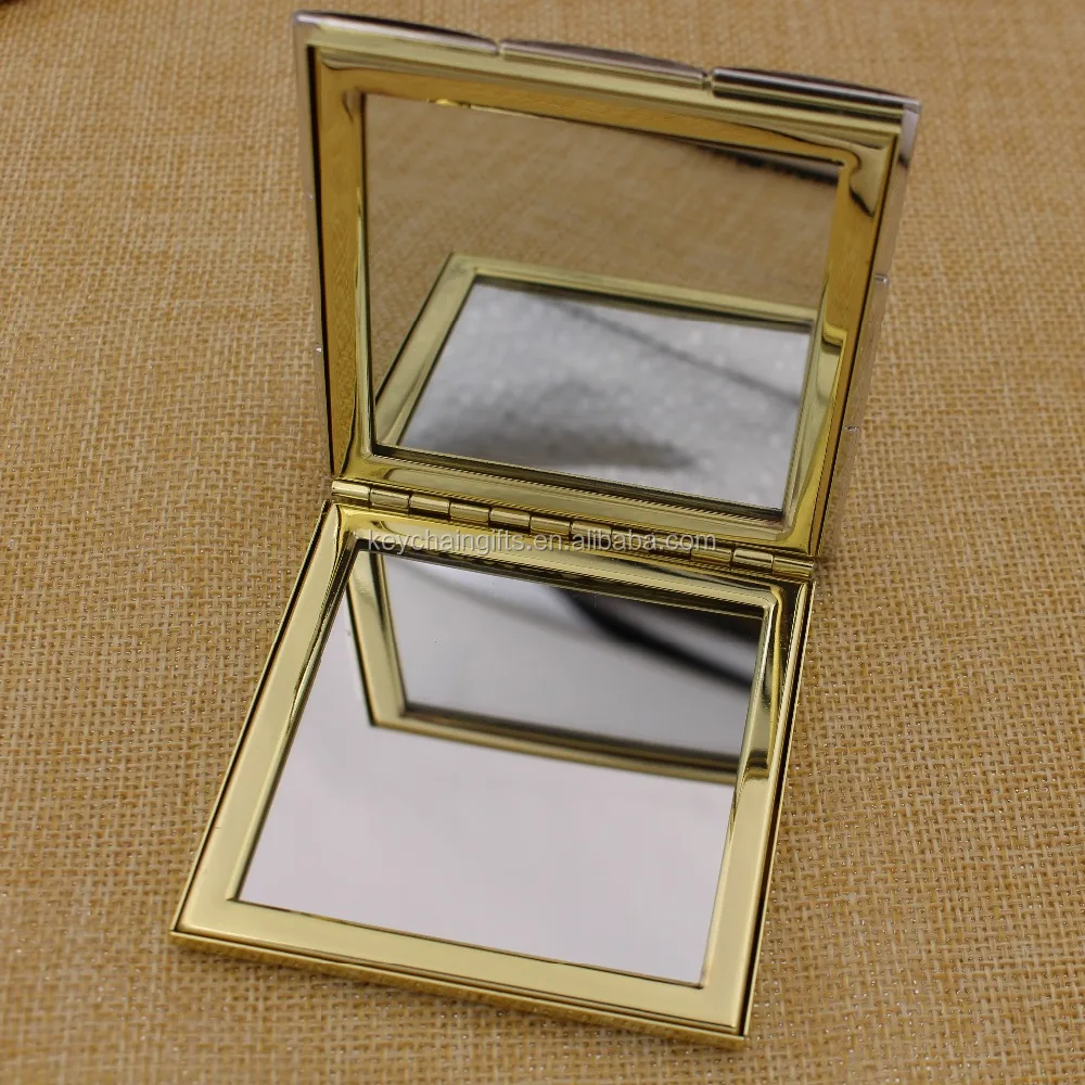 Customized Beautiful Square Gold Bling Compact Mirror Buy Bling