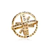 Fashion Retro Antique Gold Silver Ball Rotation Globe Rings Science Student Astronomical Ring For Men And Women