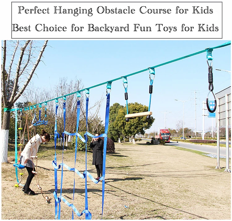 Gym Slackline Obstacle Course For Kids With 7 Hanging Obstcles Buy