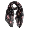 Fashion red and black spring and summer thin owl printed voile scarf