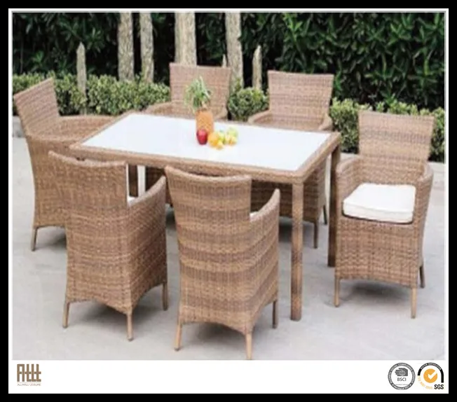 Cube Outdoor Rattan Dining Table Chairs Cheap Woven Resin Wicker