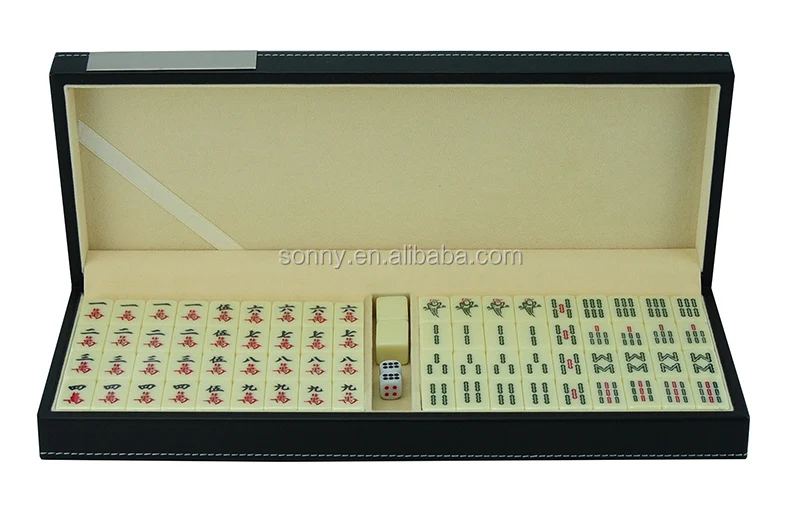 Mini Size Travel Leather Gambling Mahjong Set Case