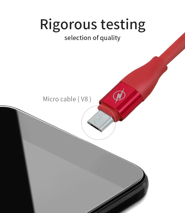 Wholesale Rainbow Colorful 1m Micro Usb Cell Phone Charger Data Cable For Android Phone