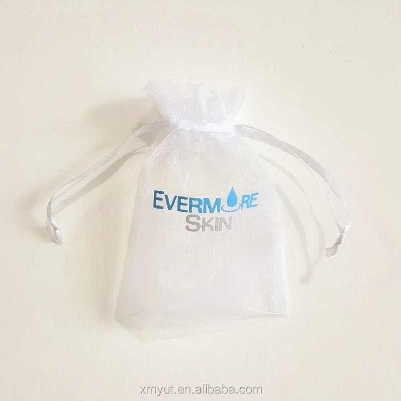 Custom Size Drawstring Gift Organza Pouches Colorful Jewelry Organza Bag Recyclable Grey Color or Customized Acceptable