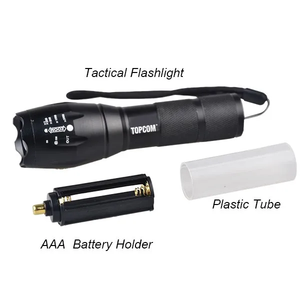 Zoomable LED 2000 Lumens Ultra Bright Tactical Flashlight Waterproof Handheld Flashlight