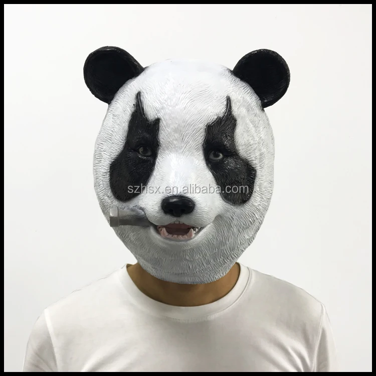 Panda Bär Maske Latex Pandamaske Bear Mask Gummimaske Erwachsene 