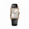 Best selling fashion men quartz rectangle wrist watches with genuine leather band