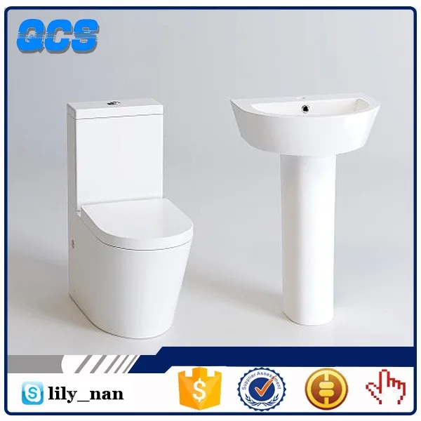 Ceramic Bathroom Wash Down Toilet And Pedestal Basin Suite Buy