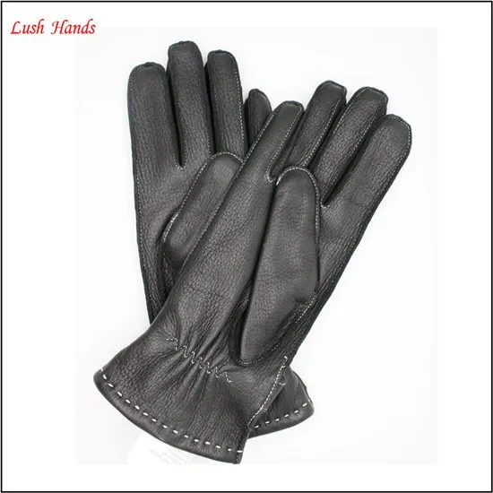 2016 Women's New Style buckskin Leather Cold Weather Gloves with Belt