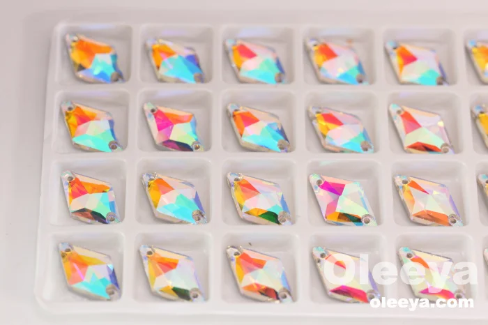 Factory Direct Sale 3A Glass square Crystal ab Flat Back Sew on Rhinestone Sewing on Clothes