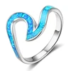 High quality unique design opal 925 sterling silver z shape ring