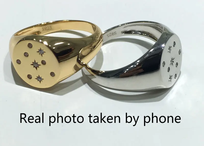 Horoscope Custom Rings Gold Plating Solid Silver Jewelry