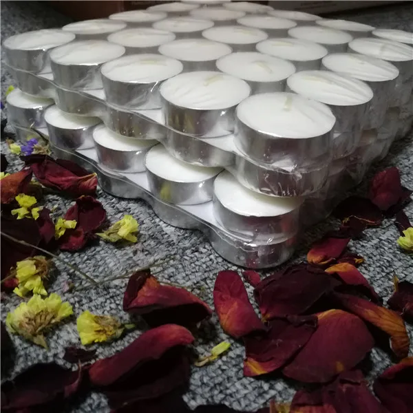 White unscented 100 pack tea light paraffin wax china candles