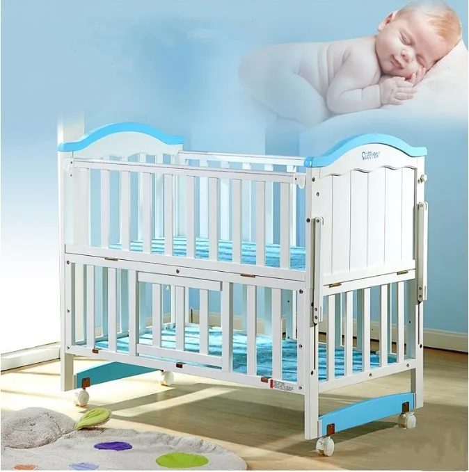 Non Folding Wooden Window Crib With Safety Gate Montessori Bed