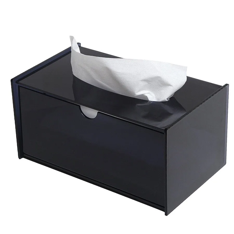 Beautiful Modern Black Funny Acrylic Facial Tissue Dispenser Box Cover