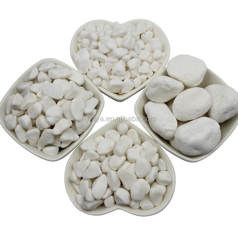 
Pure white tumbled Snow white pebble 1-2cm 3-5cm 
