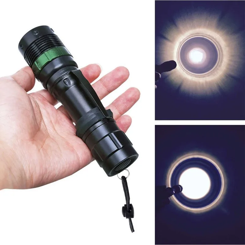 Adjustable 3000 Lumen Aluminum alloy Zoomable CREE XM-L Q5 LED Flashlight Torch Zoom Lamp Light LED Flashlight Black linternas 4.jpg
