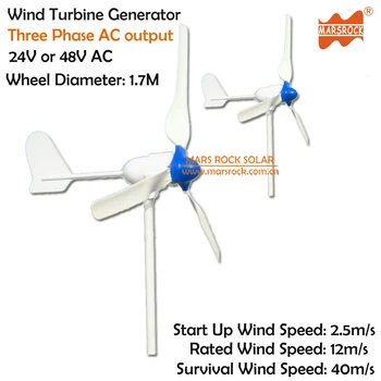 1 7m Wheel Diameter 500w 12v Or 24v Ac 3 Blades Three Phase Horizontal Axis Wind Turbine Generator Buy 500w Wind Turbine Generator 500w Wind