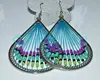 make seed beaded blueperuvian thread earrings
