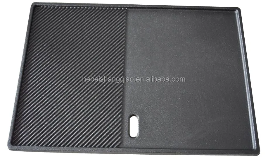 Rectangular Cast Iron Half Flat And Half Grill Bbq Plate Buy Cast