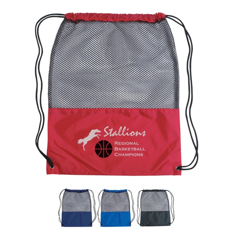 drawstring backpack with logo