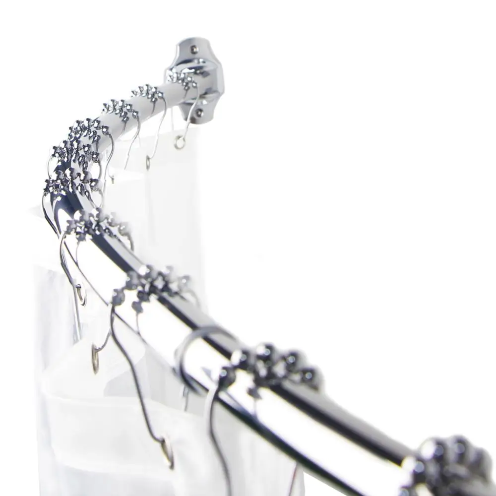 
Adjustable Shower Curtain Rod Curved Aluminum Shower Pole 