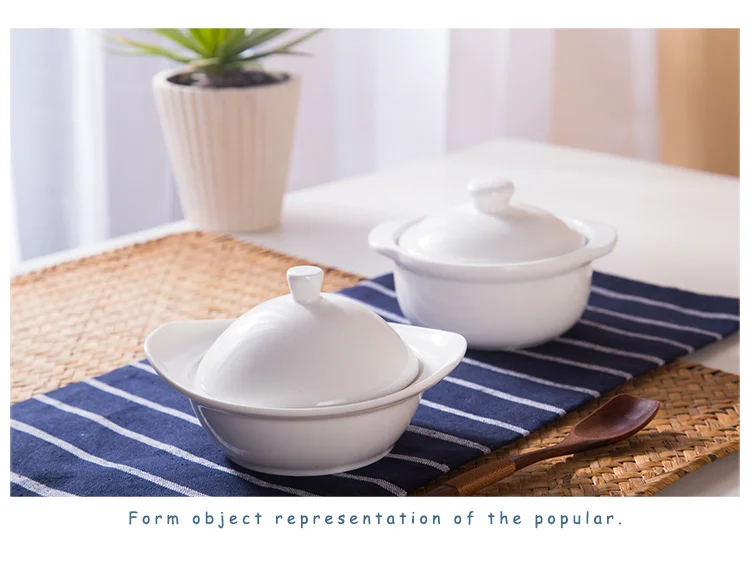 Wholesale Dinnerware White Ceramic Soup Tureen With Lid