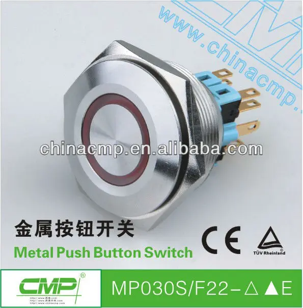 cmp30mm金属ステンレススチール防水プッシュボタン付きモーメンタリスイッチ色の車導かれた-押しボタンスイッチ問屋・仕入れ・卸・卸売り