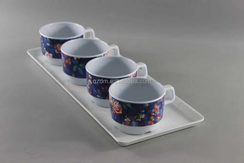 Melamine Tea Time Dinnerware/ Tray And Tea Cup Set