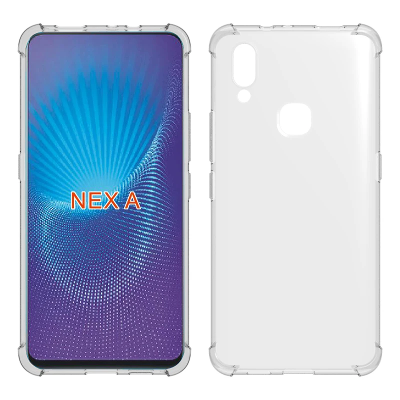 Transparent Shockproof soft Tpu cover case For Vivo NEX A
