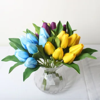 Sj10131017 Artificial Flowers Royal Blue Tulip/real Preserved Tulips ...