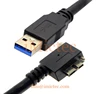 Left Angle 90 Degree Micro USB3.0 with locking screws Industrial camera Micro USB 3.0 Panel Mount cable