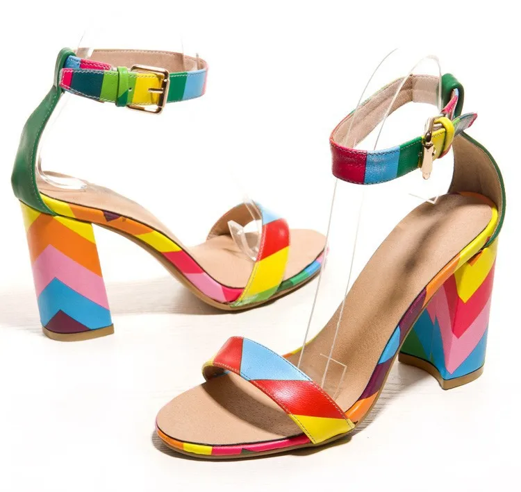 rainbow colored heels