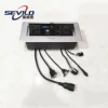 Hidden Multi-functional Electric Pop Up Power Socket Box Conference Tabletop With Connection Cables