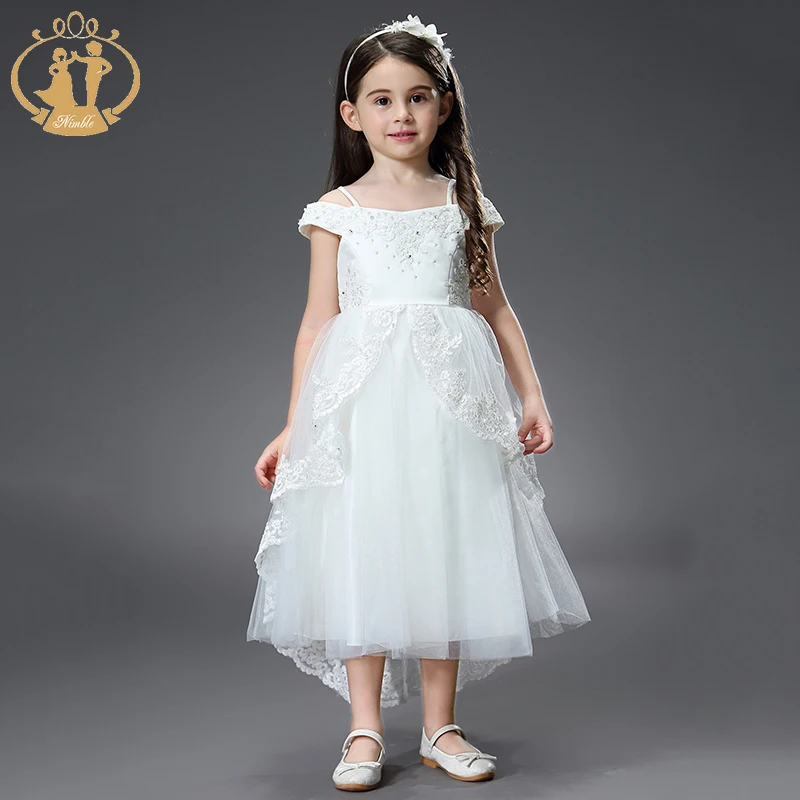 Nimble New Sweet One Piece Girls Party Dresses Crystal Beading Princess ...