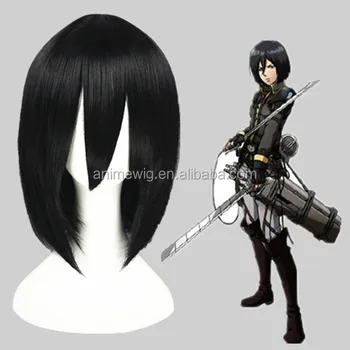 short black anime wig