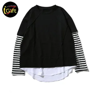 Custom made long sleeve striped t-shirt Custom made china long sleeve striped shirt classic long sleeve T-shirt
