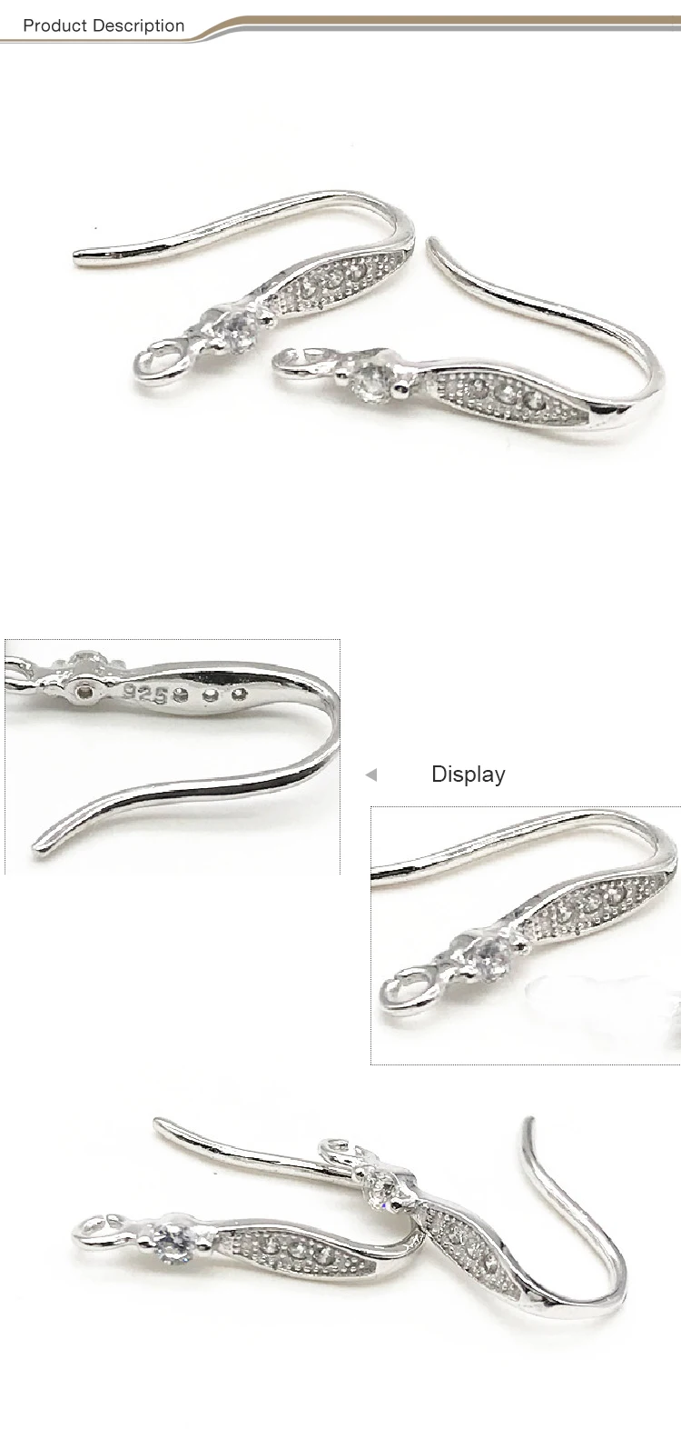 pendiente plata earring finding 