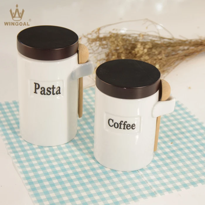 porcelain tea coffee sugar canisters