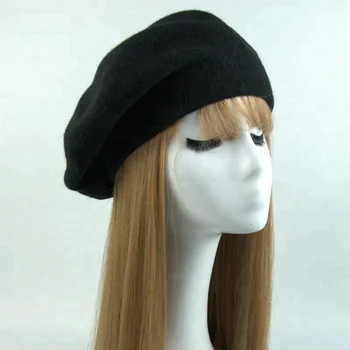 womens black beret hat