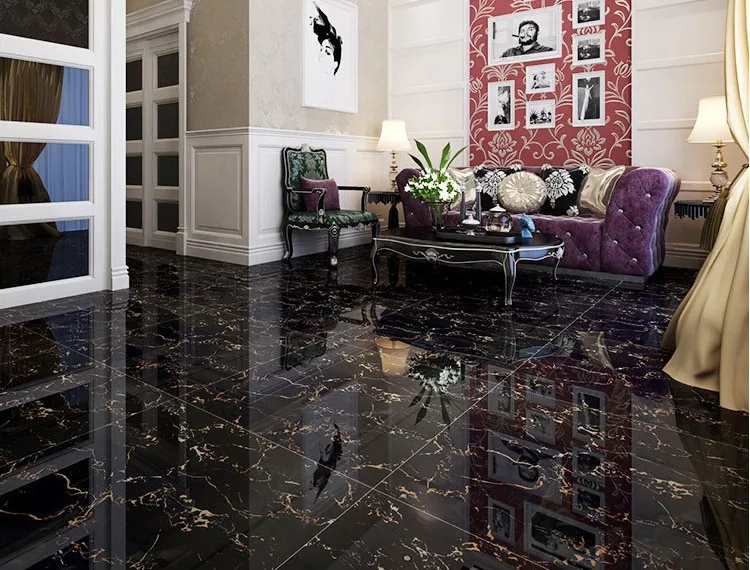 Глянцевый пол на кухне. Керамогранит Polished Glazed qp6003. Glazed Floor Tiles плитка. Polished Tiles 600-600mm черный глянец. Имперадор Блэк.