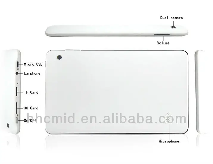 7" Tablet Pc Sim Card Built In 3g Android 4.0 Capacitive Touch With