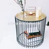 Classic small side tables wire frame round coffee tables with mdf tops solid wood covers