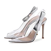silver women high heel sandals pvc clear transparent high heel sandals low price ladies sandals