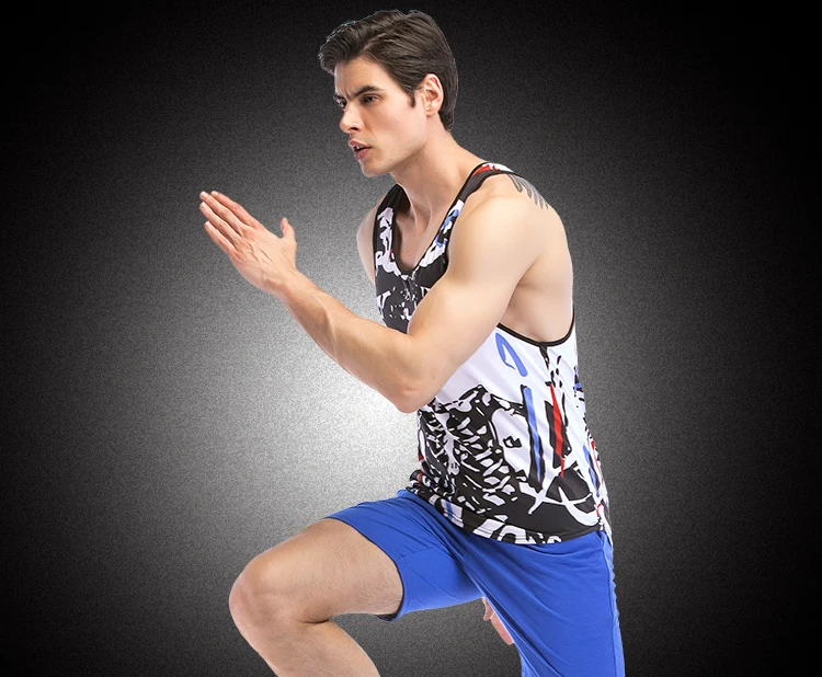 Men Gym Clothes 3D Sublimation Printing Athletic Tank Top gym tank top men yoga tank top