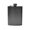 3-10 Oz 18/8 Stainless Steel hip Flasks With Funnel,Square Flat Black Liquor 8oz Hip Flask