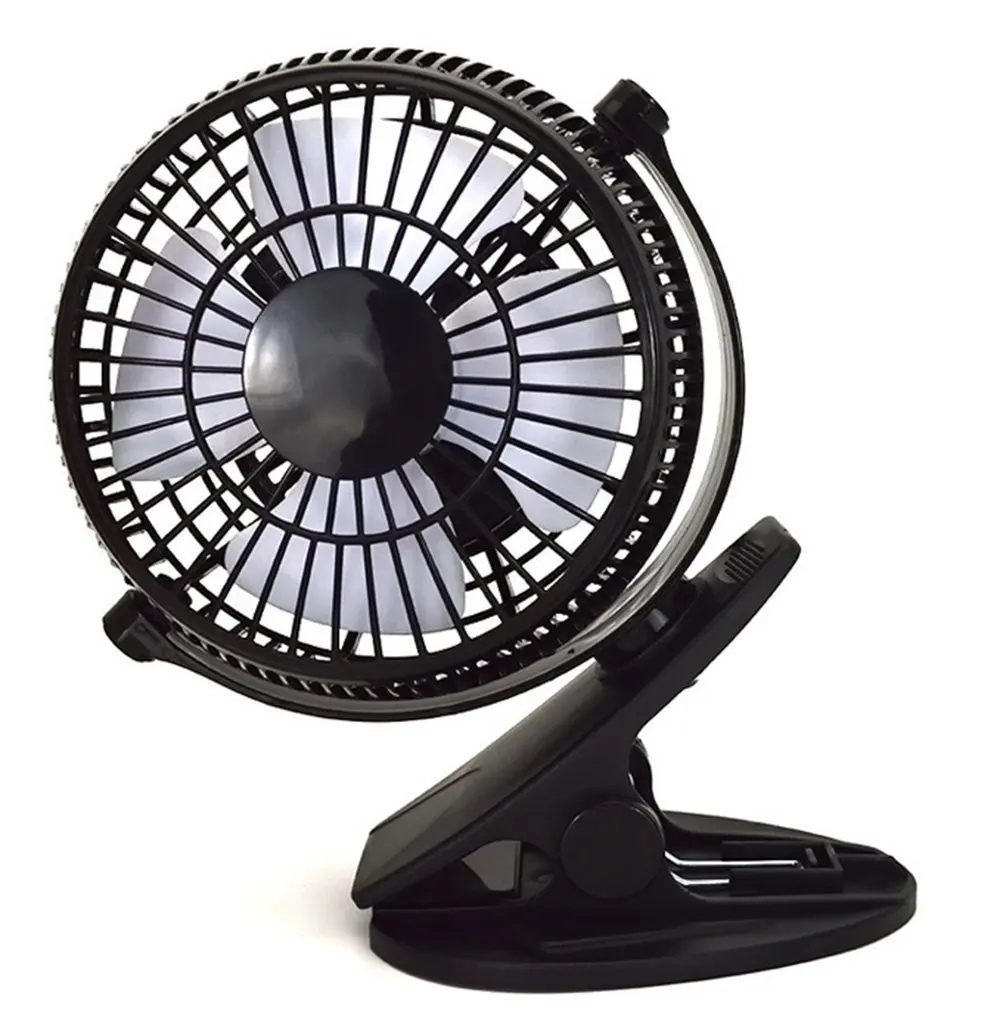 Mini Rotatable Clip-On Fan USB Fan Desktop Fan Cooling Fan for Home, Office, Bedroom, Gaming Room, Computer Table and Multi-scenes (Black)