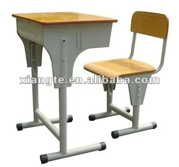 Single Adjustable School Desk And Chair School Furniture Antique